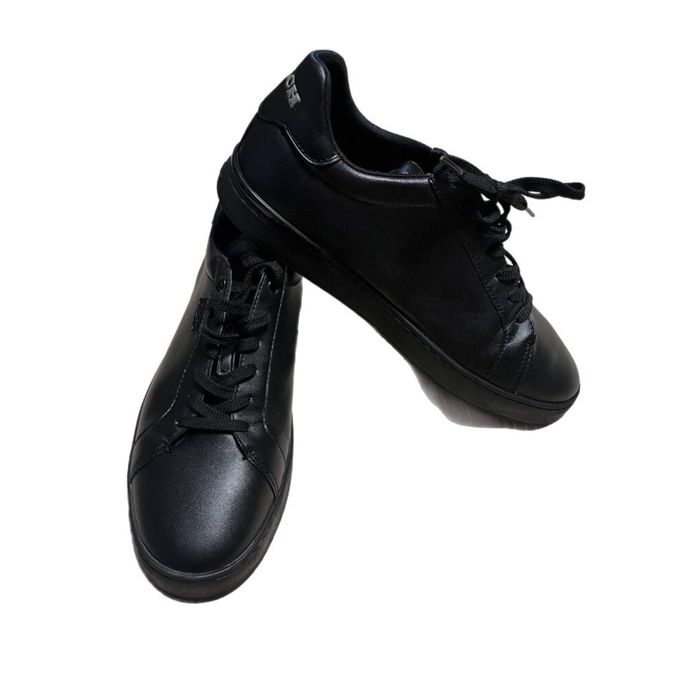 Coach Mens Leather Sneaker Low Line Size 11 D Black C8874 - Picture 2 of 7